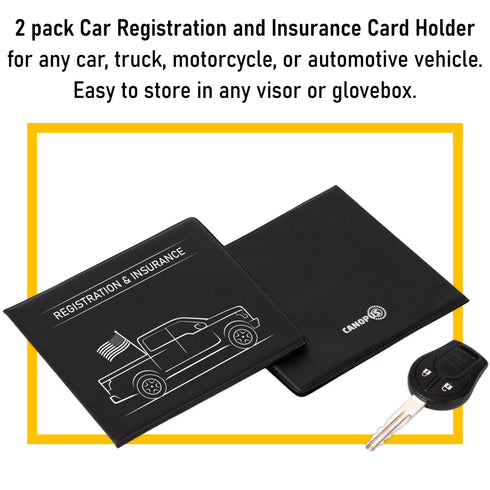 CANOPUS Car Registration and Insurance Holder, Car Document Holder, Vehicle Registration and Insurance Card Holder, Wallet for Auto, Trailer, Motorcycle, Truck, Vehicle Paperwork Organizer (2 Pack)